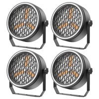 Projecteur PAR vintage à 3 LED COB dorées et 51 LED RGB, DMX, à l'unité ou en lot