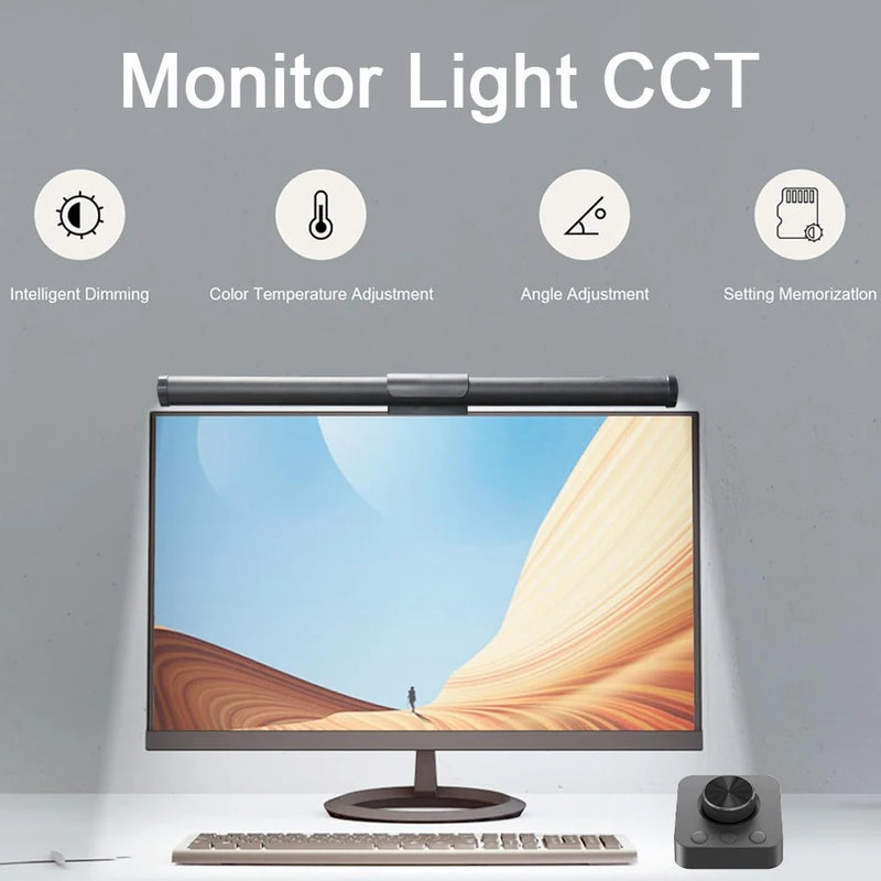 Barre lumineuse écran PC 44 ou 55 cm – fonctions : variation intelligente, température de couleur, angle et mémoire