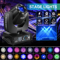 Lyre beam 7R 230 W DMX, 16 gobos, prisme rotatif et mode sonore