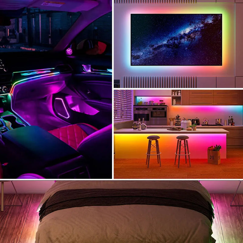 Ruban LED COB WS2812B – exemples d'ambiance : TV, cuisine et chambre