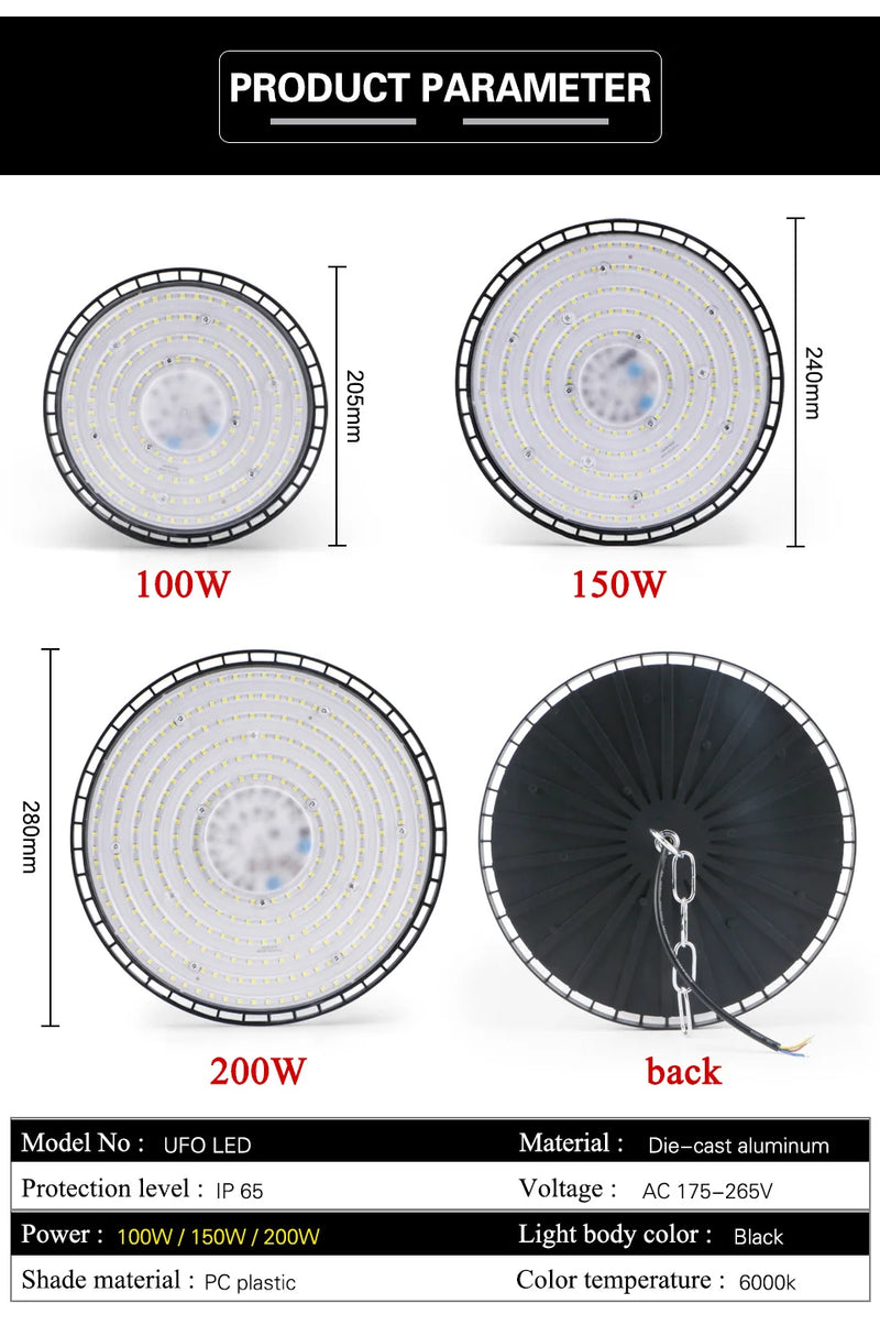 Lampe d'atelier LED UFO – vue 15