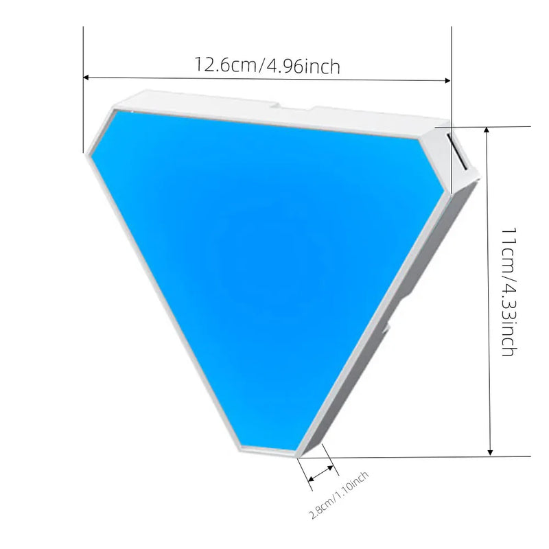 Panneaux LED muraux triangulaires RGB avec application et télécommande, de 1 à 16 panneaux