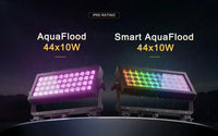 Projecteur LED extérieur IP65 44 x 10 W – deux modèles de projecteur allumés sous la pluie