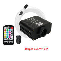 Kit plafond étoilé fibre optique RGBW 16 W, application Bluetooth et télécommande