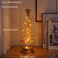 Sapin lumineux de table – version dorée, 33 cm de haut et socle de 12 cm