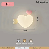 Applique murale nuage LED 18 W pour chambre d'enfant, cœur ou couronne