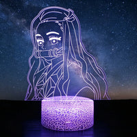 Lampe 3D Demon Slayer – Nezuko allumée en violet