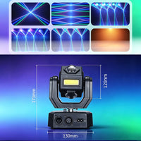 Mini lyre LED 50 W, faisceaux colorés, flash doré, DMX 13 canaux, télécommande