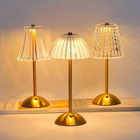 Lampe de table sans fil effet cristal, tactile, rechargeable, 30 cm