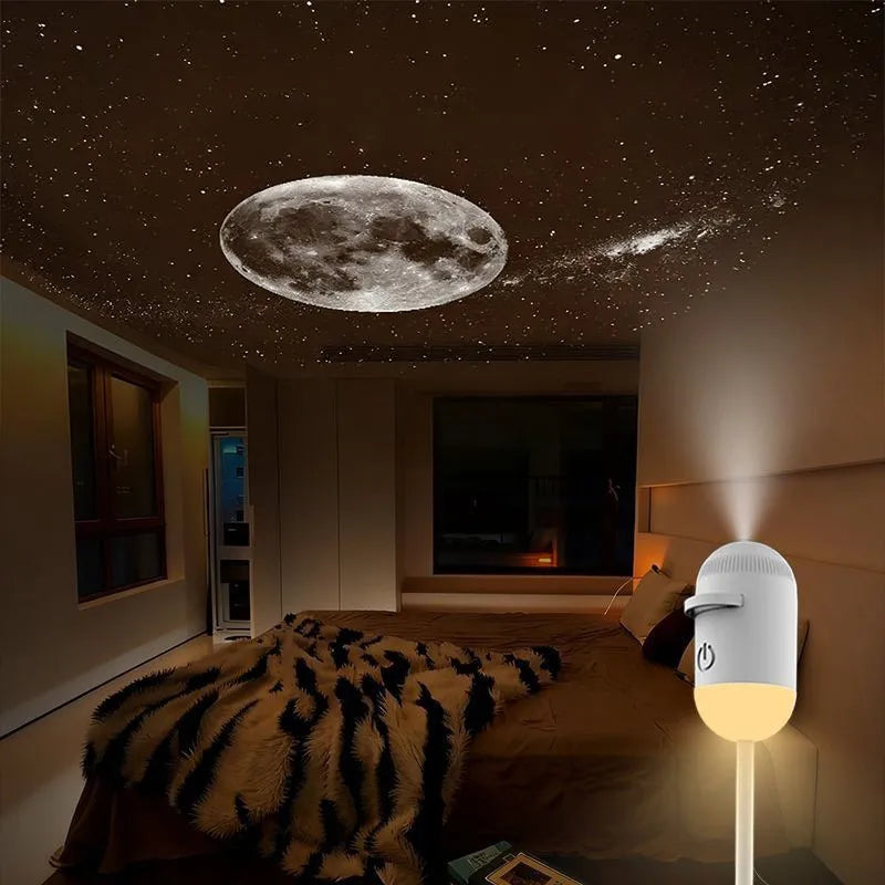 Mini projecteur galaxie à lentille, veilleuse chaude, 1 à 24 films