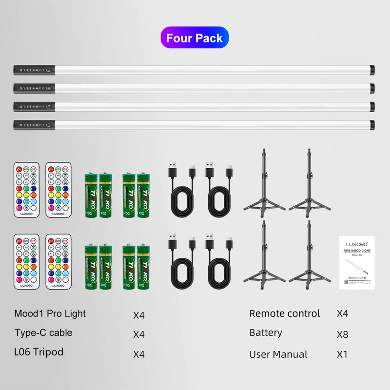 Tube LED RGB rechargeable 90 cm – vue 2