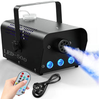 Machine à fumée 500 W à 3 LED RGB, télécommande sans fil et réservoir de 260 ml