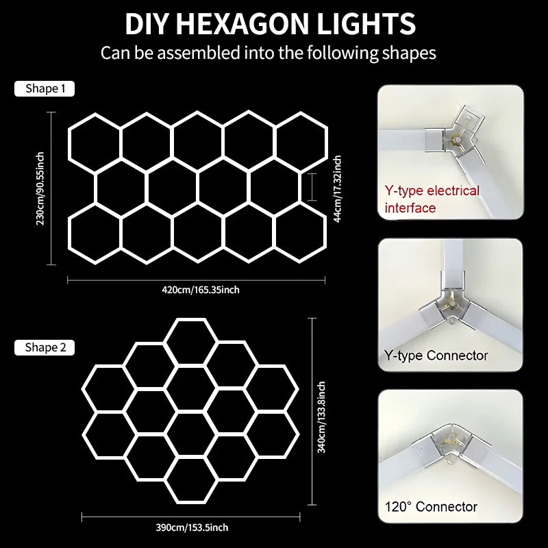 Éclairage LED hexagonal de garage – vue 14