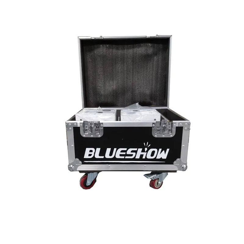 Machine à étincelles froides 750 W – deux machines blanches dans un flight case à roulettes