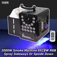 Machine à fumée 2000 W à jet latéral ou vertical, 18 LED RGB de 9 W, DMX et télécommande