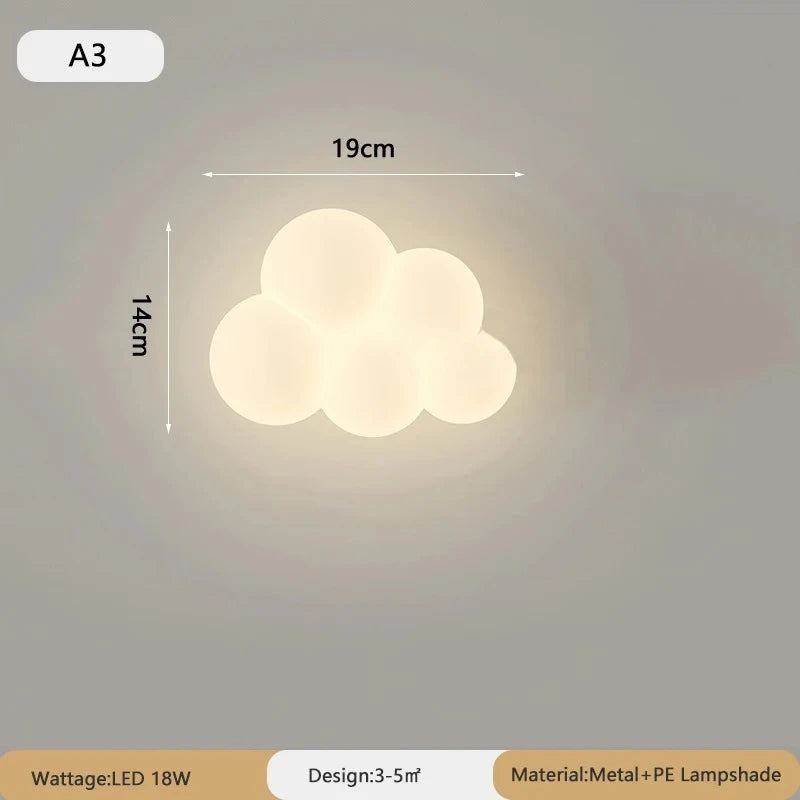 Applique murale nuage LED 18 W pour chambre d'enfant, cœur ou couronne
