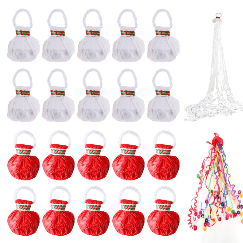 Banderoles à lancer à la main pour mariage, lot de 10 ou 20 poppers, blancs, rouges ou mixtes