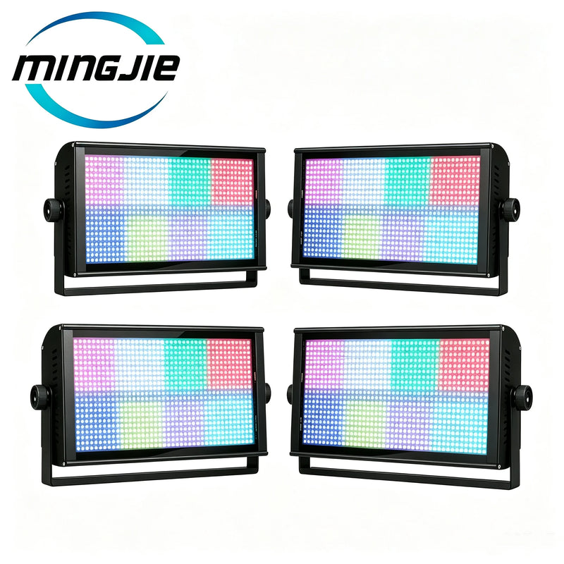 Lot de 4 stroboscopes LED RGB 200 W, 864 LED et 96 LED blanches, DMX