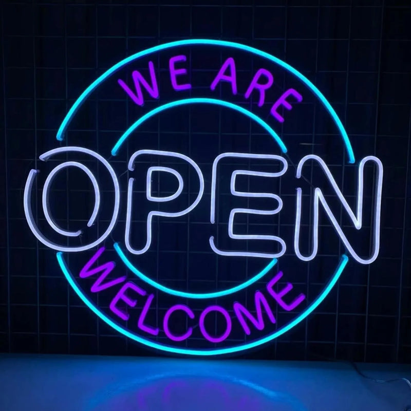Panneau lumineux ouvert OPEN en néon LED, alimentation USB, 10 modèles