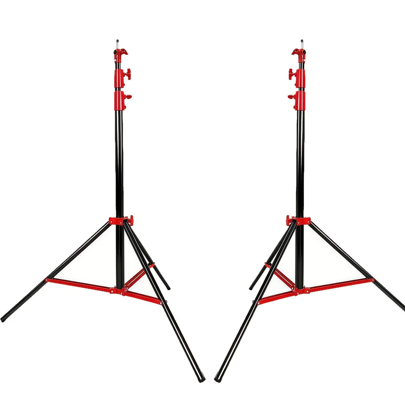 Trépied lumière 3 m – lot de 2 trépieds noirs à raccords rouges