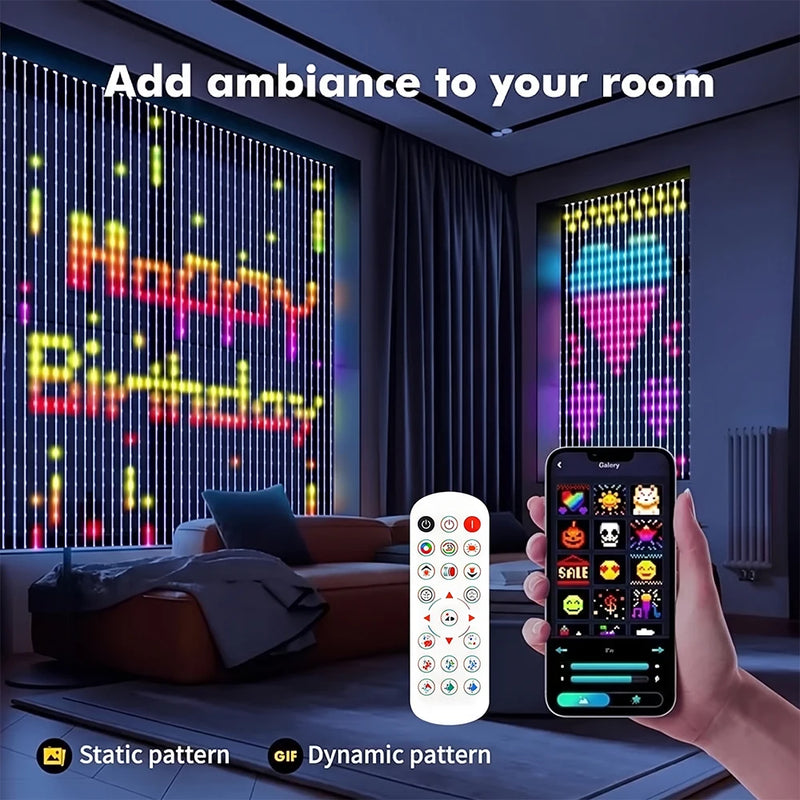 Rideau lumineux LED intelligent USB avec application, 1 à 3 m