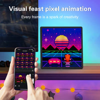 Cadre lumineux LED pixel art programmable avec application Bluetooth, 20 ou 26 cm