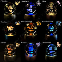 Lampe 3D Pokémon – planche de modèles : Dracaufeu, Méga-Dracaufeu, Noctali et d'autres