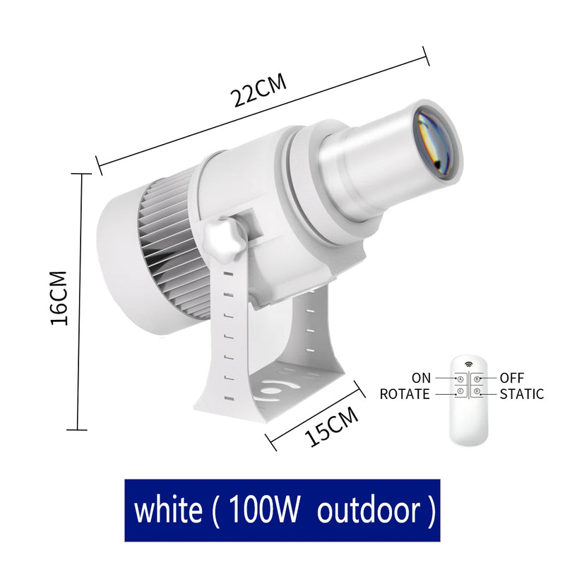 Projecteur gobo personnalisé IP67 rotatif, noir ou blanc, 35 à 100 W