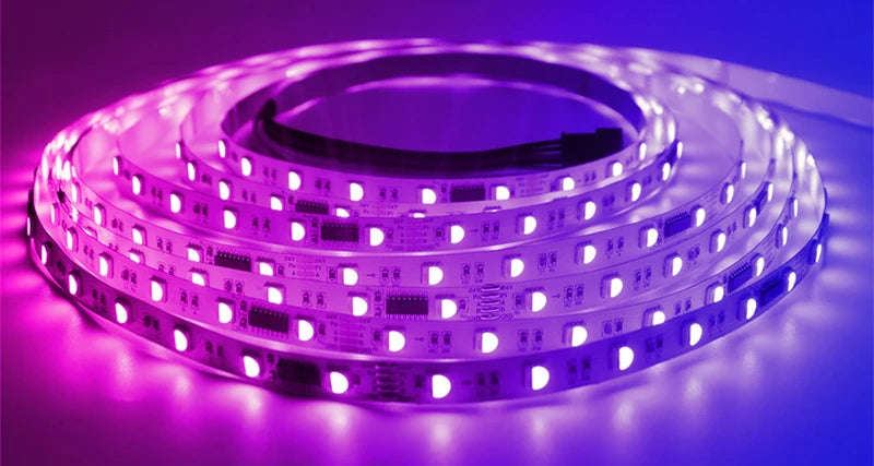 Ruban LED adressable DMX512 RGBW ou RGBWW de 5 m, 60 LED/m, 12 V ou 24 V, IP30 à IP68