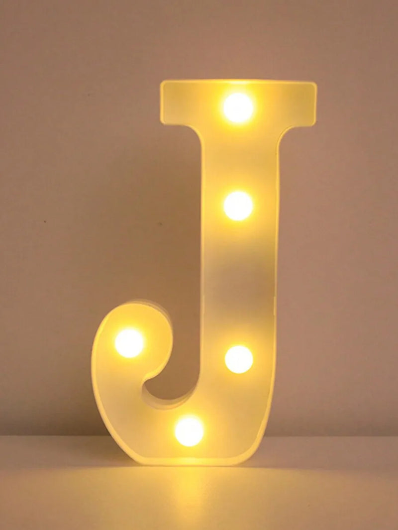 Lettre lumineuse LED 22 cm à piles, A à Z et 0 à 9