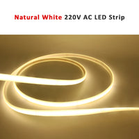 Ruban LED COB 220 V en silicone – ruban blanc naturel en boucle