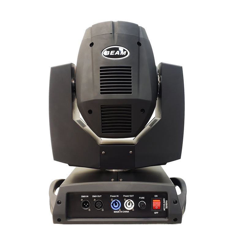 Lyres beam 7R 230 W – face arrière avec les connecteurs DMX et d'alimentation