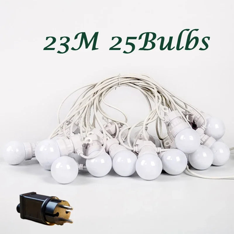 Guirlande guinguette G50 LED extérieur connectable – modèle de 23 m à 25 ampoules