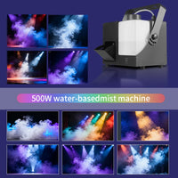 Machine à brume 500 W à base d'eau, DMX, réservoir rétroéclairé 1,5 L