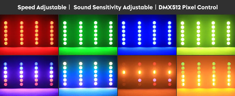 Projecteurs vintage 6 LED COB – vitesse et sensibilité sonore réglables