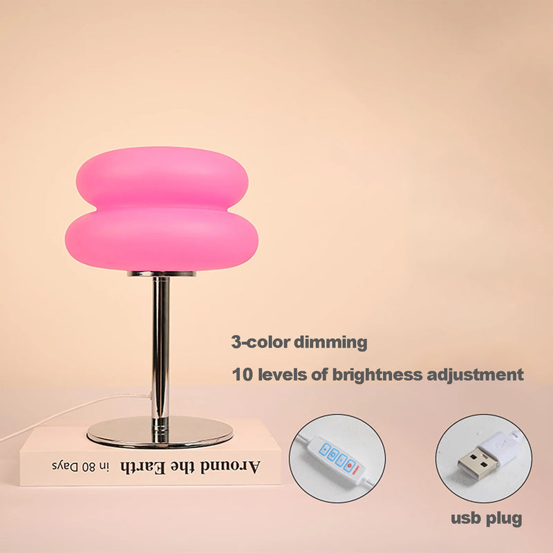Lampe champignon double dôme à 3 teintes de lumière, USB ou batterie