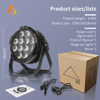 Projecteur PAR LED sur batterie IP65 – dimensions, poids de 6,5 kg et contenu du colis