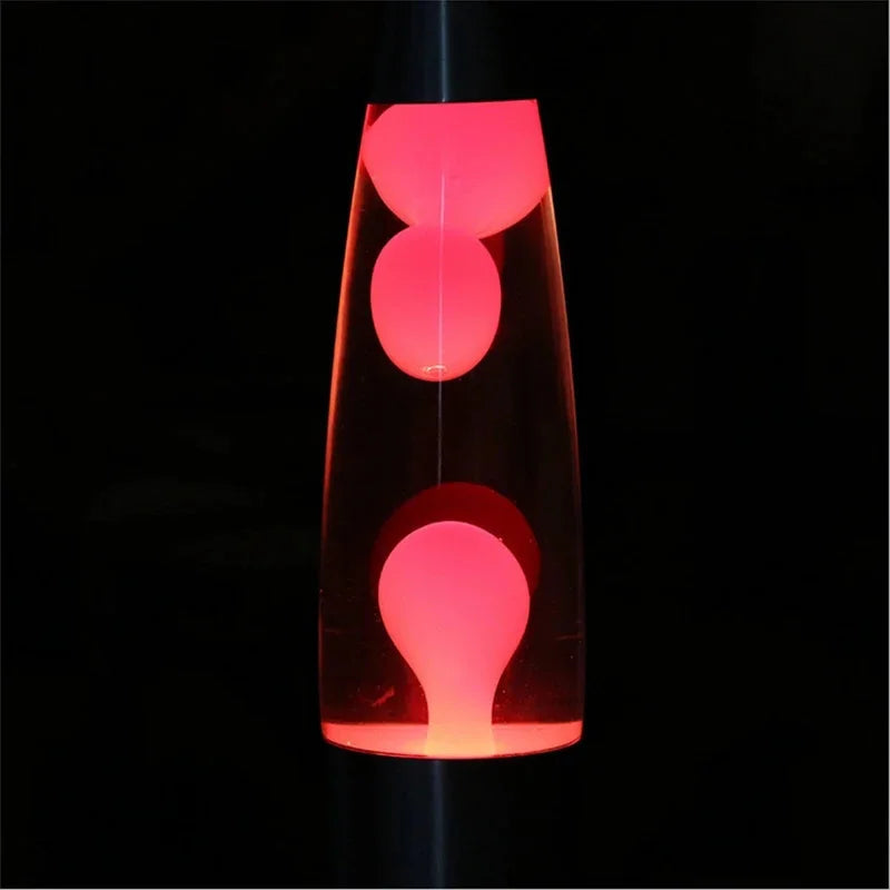 Lampe à lave fusée en verre, base métallique, 4 couleurs de cire