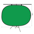 Fond vert et bleu pliable double face, 1,5 x 2 m