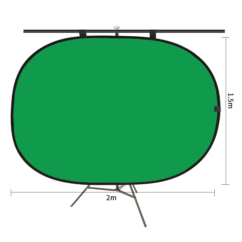 Fond vert et bleu pliable double face, 1,5 x 2 m