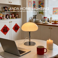 Lampe nuage en verre à dôme sur pied chromé, USB, 3 teintes