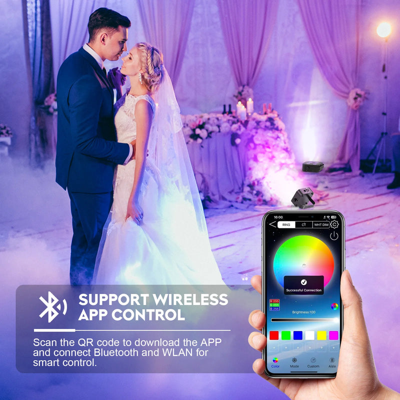 Mini uplight sans fil – pilotage par application mobile en Bluetooth lors d'un mariage