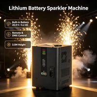 Machine à étincelles froides 400 W sur batterie, télécommande et DMX