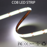 Ruban LED FCOB blanc 384 à 528 LED/m, 12 ou 24 V, 0,5 à 5 m