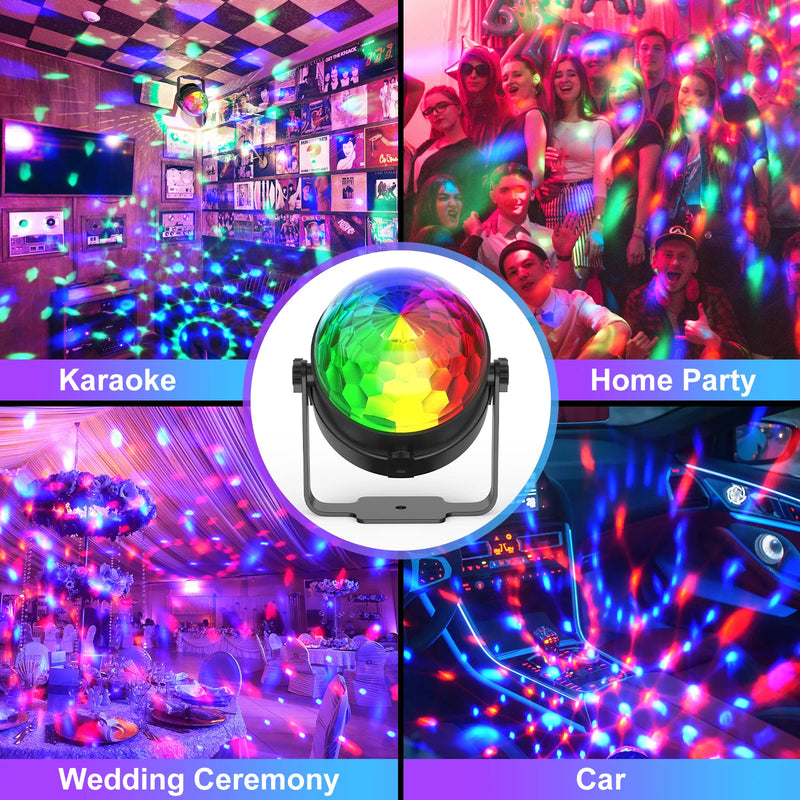 Boule disco LED rotative – usages : karaoké, fête à la maison et mariage