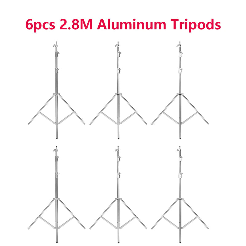 Trépied lumière 3 m – lot de 6 trépieds argentés