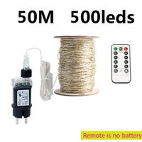 Guirlande lumineuse extérieur micro LED fil argenté, télécommande, 10 à 200 m