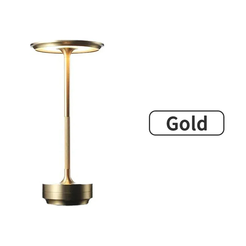 Lampe de table sans fil à disque – version dorée