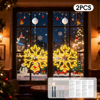 Flocon lumineux de fenêtre – deux flocons blanc chaud accrochés à une fenêtre, version 2 pièces
