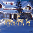 Rennes lumineux de Noël, famille de 3 pièces, cerf de 80 cm